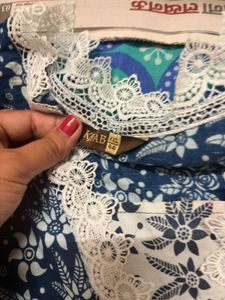 Blue Floral Print Kurta