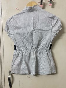 Y2K Striped Button-Up Top