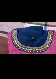 Pink &amp; Navy Blue Anarkali Dress Party Wear