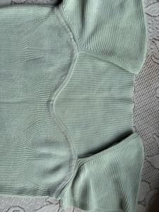 Cute Ribbed Square Neck Top