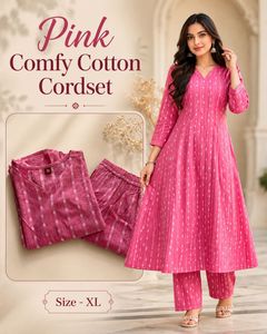 Elegant Rose A-Line Kurti Set