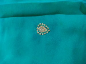 Elegant Teal Embroidered Saree