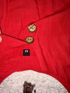 Vibrant Red Desi Short Kurti