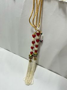 Elegant Red and Pearl Beaded Necklace