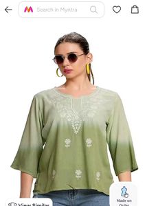 Green Ombre Embroidered Kurta