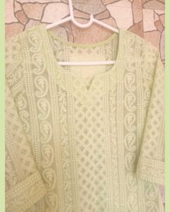 Pastel Pistachio Embroidered Kurti(weekend S
