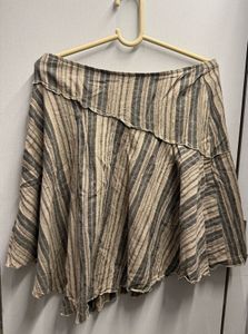 Striped Asymmetrical Mini Skirt