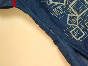 Blue Kurta with Geometric Print