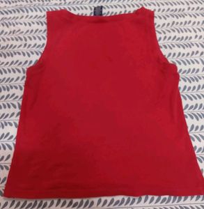 Vibrant Red Sleeveless Top