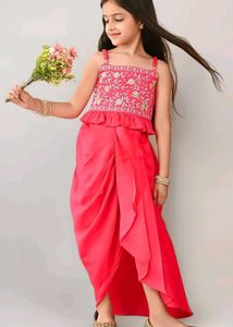 Hot Pink Western Outfit For Kids