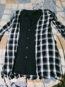 Stylish Plaid Overlay Dress