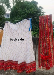 Red Bandhani Lehenga Choli Set / gopi dress