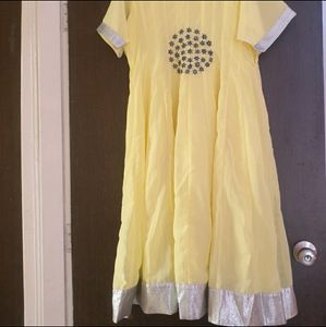 Yellow Embroidered Anarkali Dress