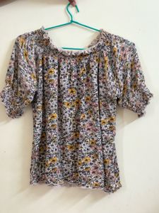 Floral Smocked Off-Shoulder Top