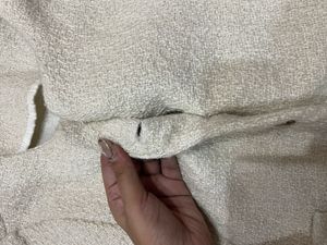 Cream Textured tweed Cropped Jacket