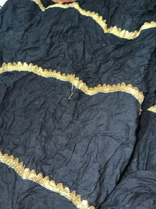 Black Tiered palazzo with Golden Trim