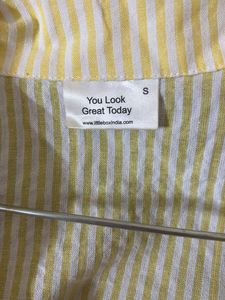 littlebox Chic Yellow Striped Button-Up Top