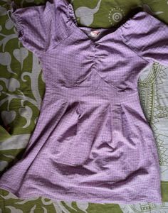 Cute Lavender Gingham Dress