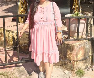 Pink Dress with Lace Details