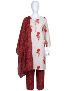 Chic Floral Print Kurta Set with Dupatta