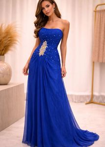 Stunning Royal Blue Embellished Gown