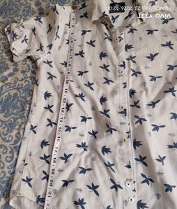 Men's Leaf Print Button-Up Shirt