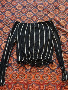 H&amp;M Striped Off-Shoulder Top