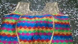 Vibrant Patterned Saree Blouse