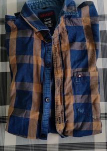 Blue And Brown Casual Checked Shirts from RED AND WHITE