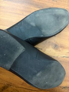 Steve Madden Black Flats with Gold Detail