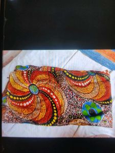 Vibrant African Print Saree