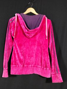Pink Velour Zip Up Hoodie With Free 🆓 Gift 🎁