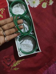 Emerald Green Glass Bangles Set of 2