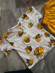Cute Bee Print Baby Outfit
