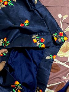 Navy Blue Embroidered choli