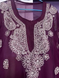 Chikan Kurta with inner never worn