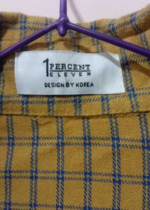 Cropped Plaid Button-Up Shirt