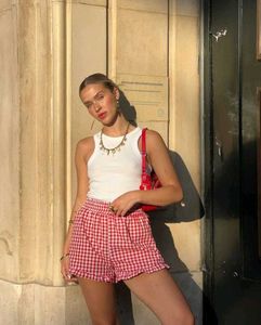 Pintresty Red Gingham Shorts