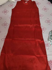 Elegant Red with golden stripe ethnic dress
