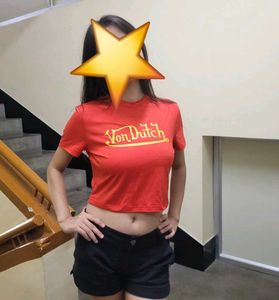 Von Dutch Red Crop Top