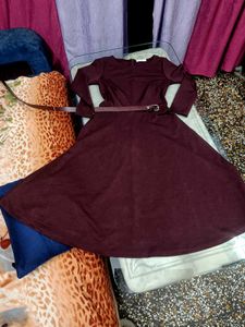Burgundy skater Dress
