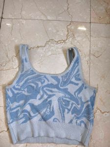 blue crop top