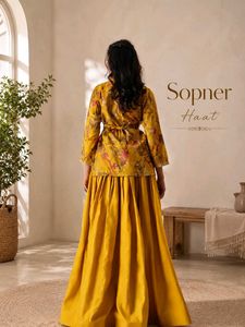 Vibrant Yellow Ethnic Lehenga Set
