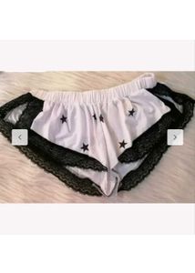 Cute Star Print Lace Pajama Shorts