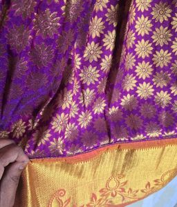 Purple &amp; Gold Silk  half Saree