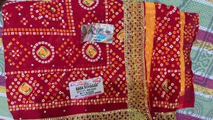 Red Bandhani  Saree with Blouse