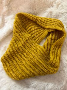 Mustard Yellow Knit Infinity Scarf
