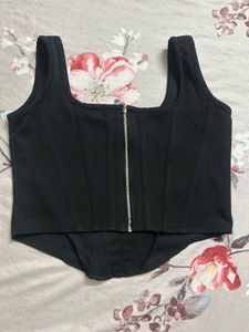 Chic Black Corset Tank Top