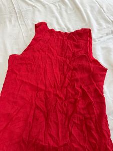 Women's Red Layered Sleeveless Top