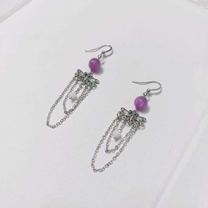 Bohemian Purple Stone Dangle Earrings